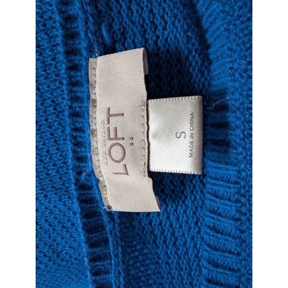 Loft Womens Blue & White Striped Knit Sweater Top S - Picture 3 of 6